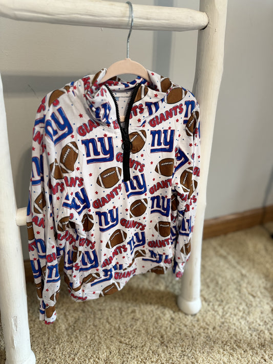 READY TO SHIP NY GIANTS HALF ZIP